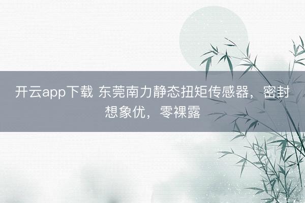 开云app下载 东莞南力静态扭矩传感器,密封想象优,零裸露