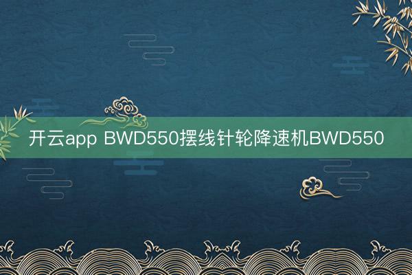 开云app BWD550摆线针轮降速机BWD550