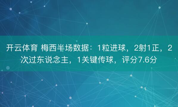 开云体育 梅西半场数据：1粒进球，2射1正，2次过东说念主，1关键传球，<a href=