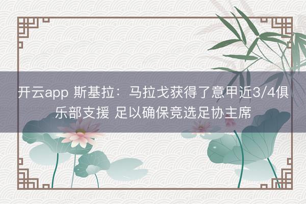 开云app 斯基拉:马拉戈获得了意甲近3/4俱乐部支援 足以确保竞选足协主席