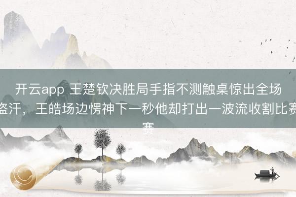 开云app 王楚钦决胜局手指不测触桌惊出全场盗汗，王皓场边愣神下一秒他却打出一波流收割比赛